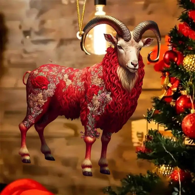Acrylic Winged Goat Ornament