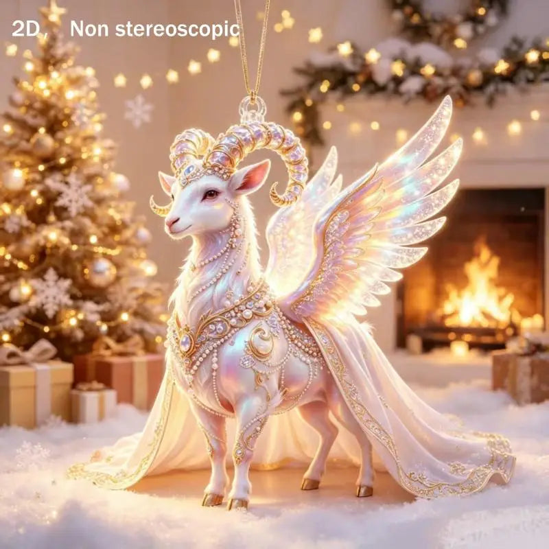 Acrylic Winged Goat Ornament