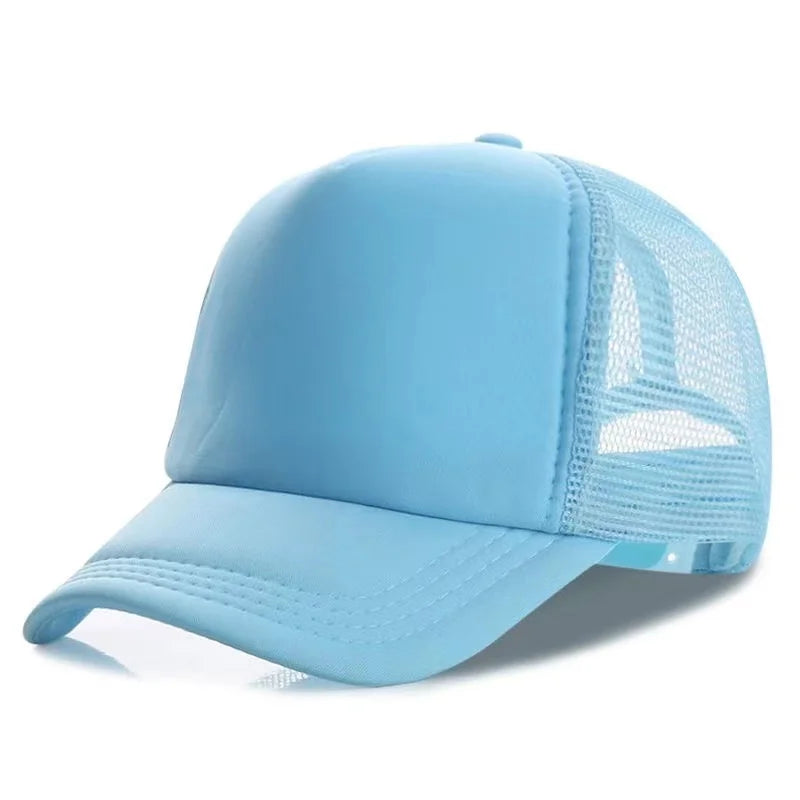 1 Piece Summer Trucker Hat Custom Logo Men Women Net Polyester Baseball Cap Print Mesh Dad Hats Adjustable Sun Hat Visor