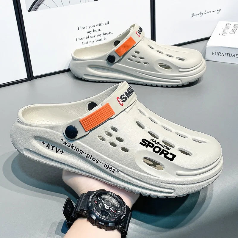 Unisex Retro Color-Block Clogs
