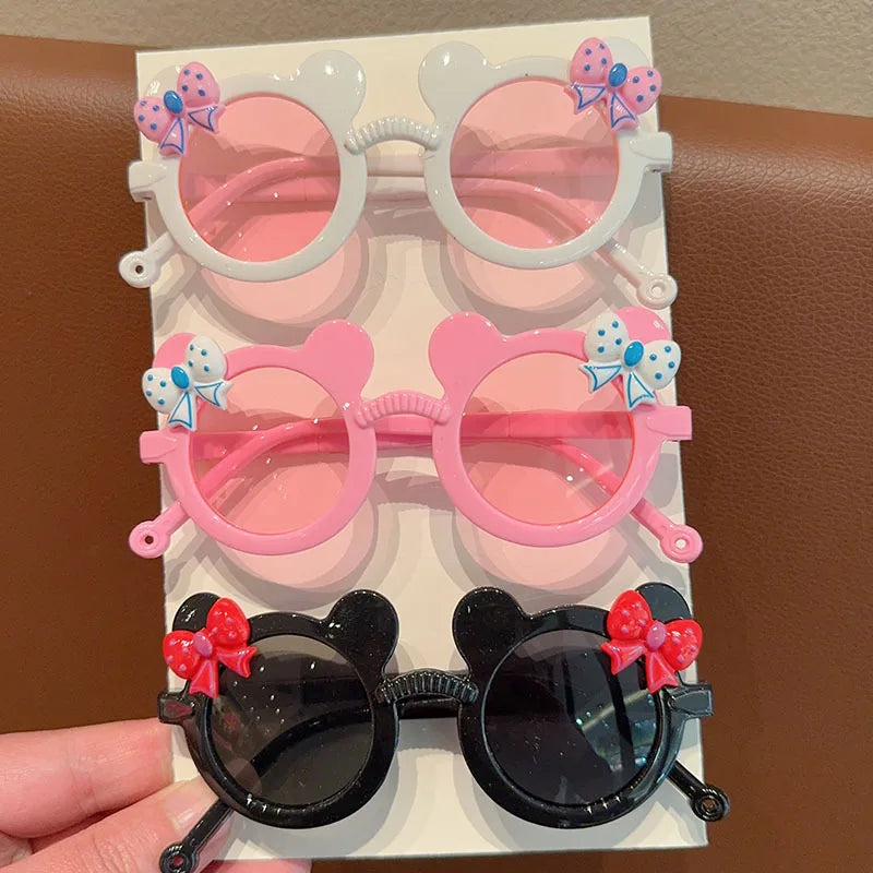 1/2/3/6Pcs Boy Girl Cute Bear Frame Bowknot Kids Children Fashion Glasses Eyewear