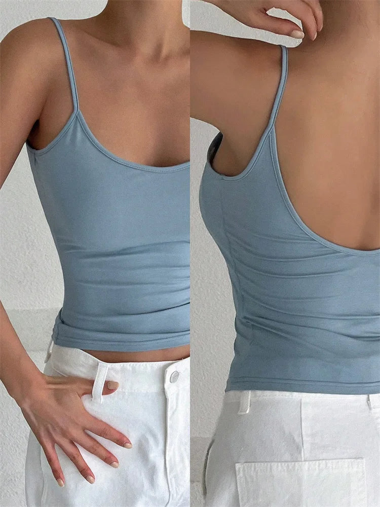 Women's Backless Cami Crop Top