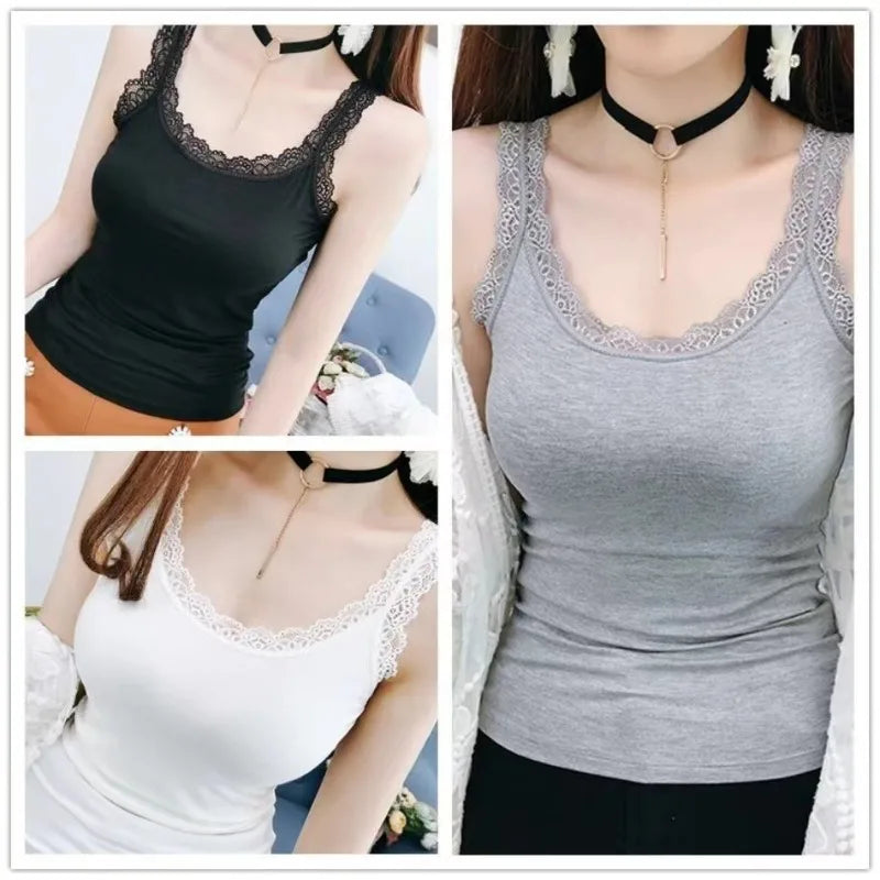 Women's Lace-Trim Tank Top