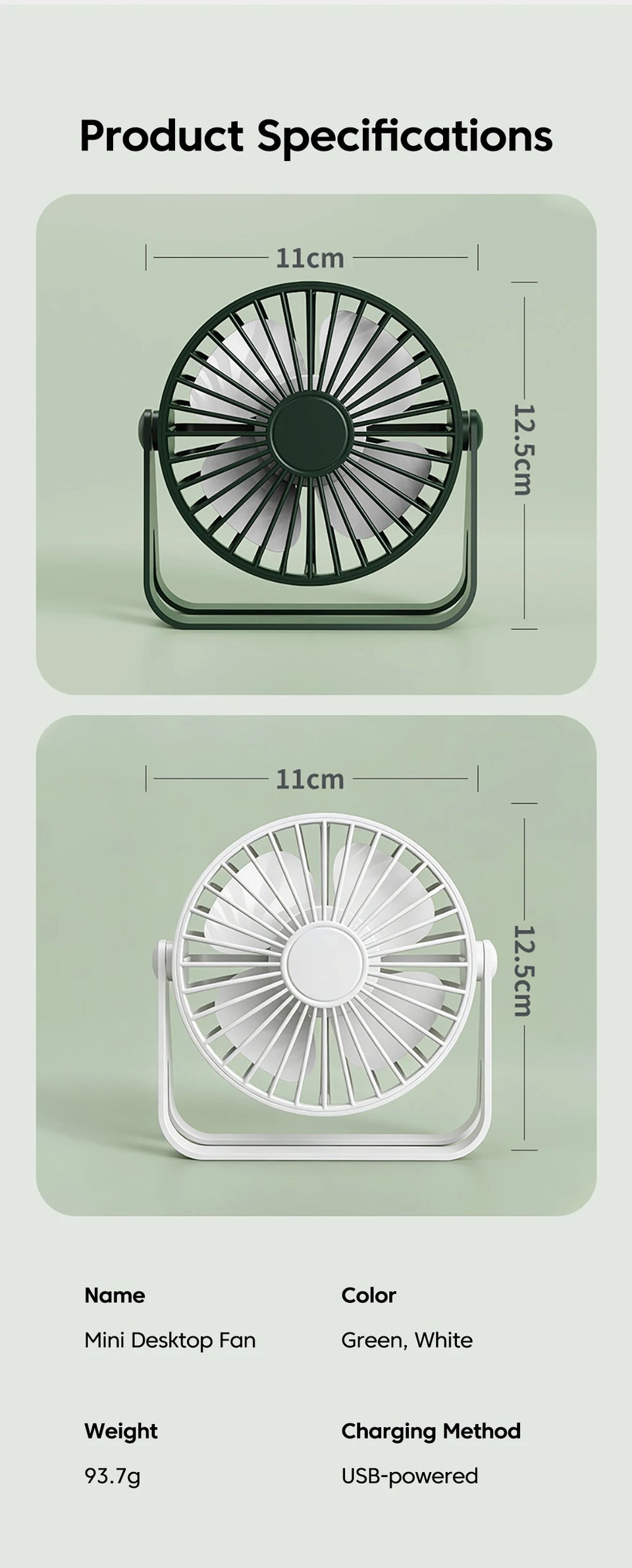 Adjustable Mini USB Fan