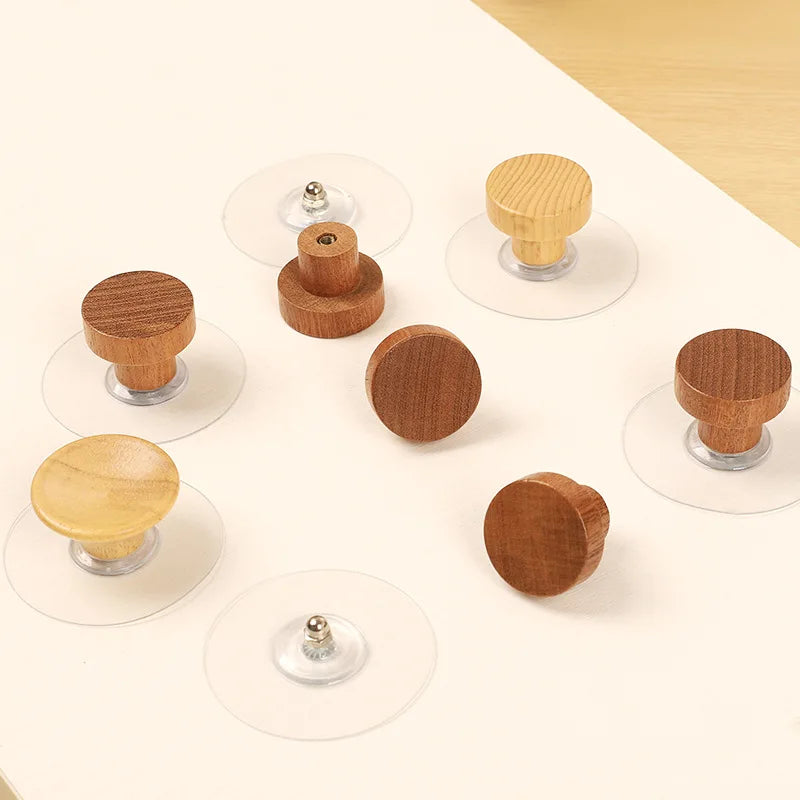 Round Wooden Wall Hooks — 1, 2 or 4 Pack