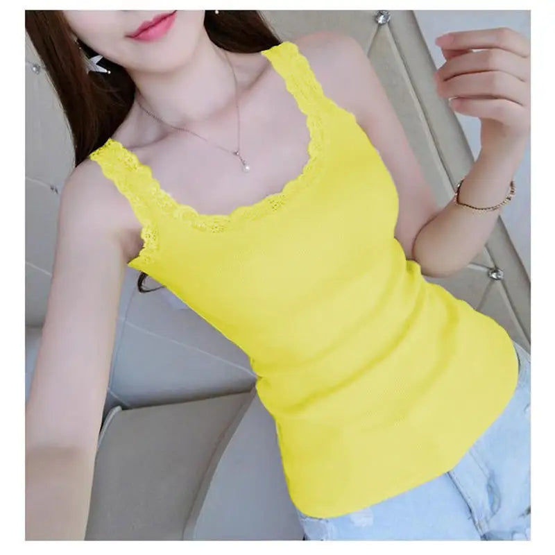 Women's Lace-Trim Tank Top