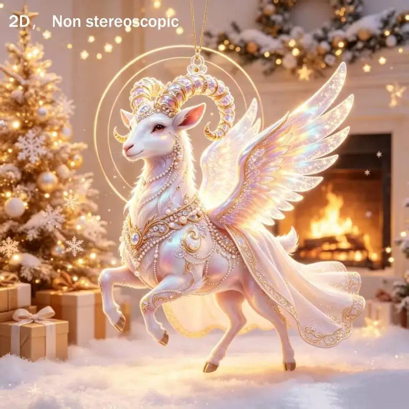 Acrylic Winged Goat Ornament