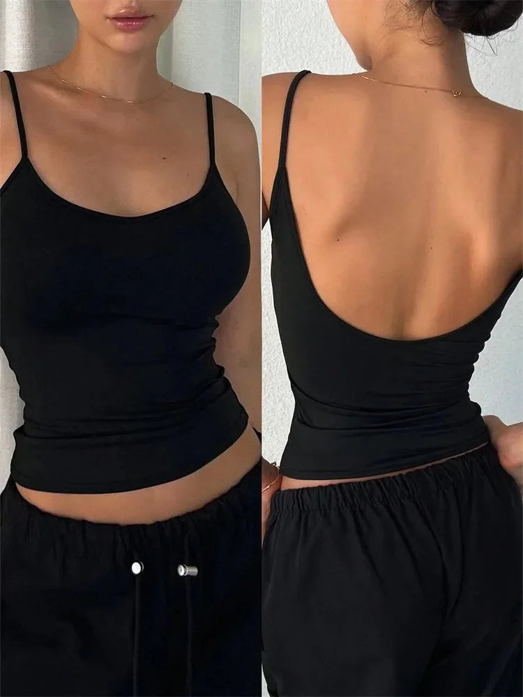 Women's Backless Cami Crop Top