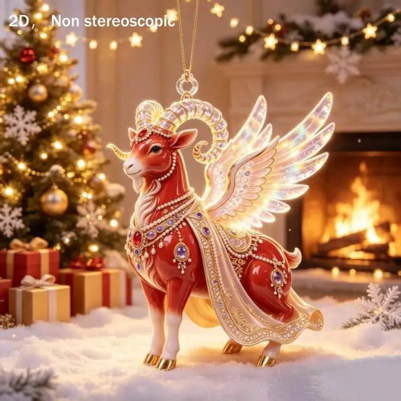 Acrylic Winged Goat Ornament