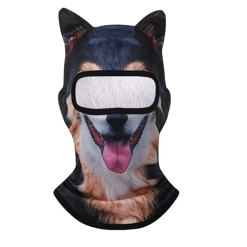 Cute 3D Cat Balaclava Full Face Hood for Men Women, Animal Ski Mask for Snowboard Motocross, Winter Warm Face Cover Gift