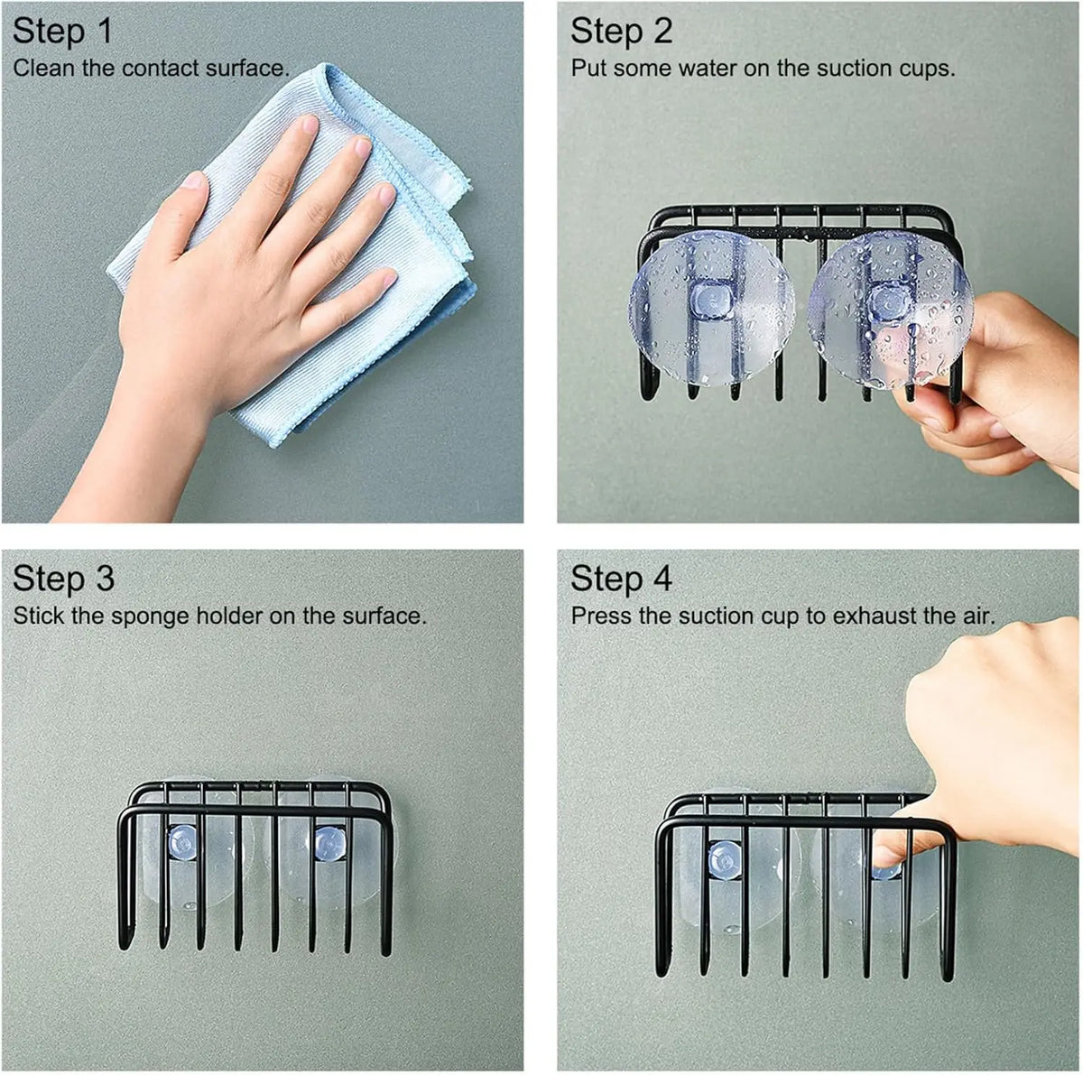 Stainless Steel Suction Cup Sponge Holder