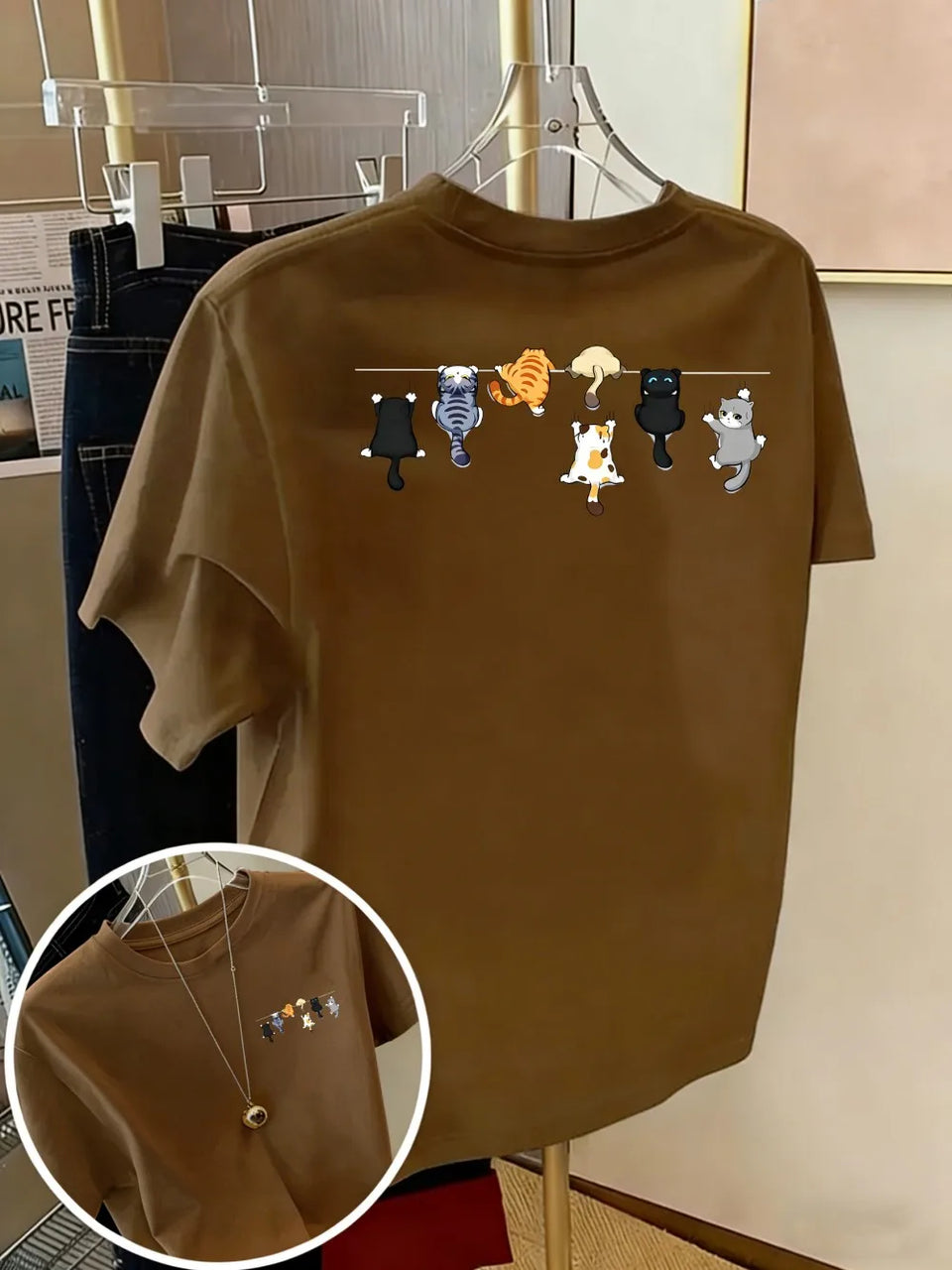 Women's Cat-Print T-Shirt