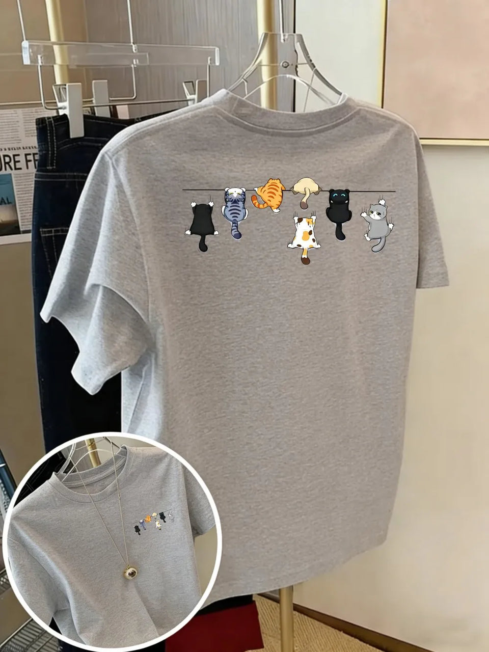 Women's Cat-Print T-Shirt