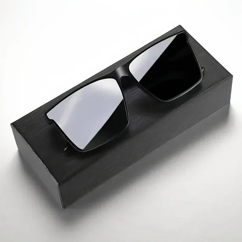 Men'S Simple Black Square Fashion Glasses,for Men Women Outdoor Travel Driving Photography Sun Glasses UV400