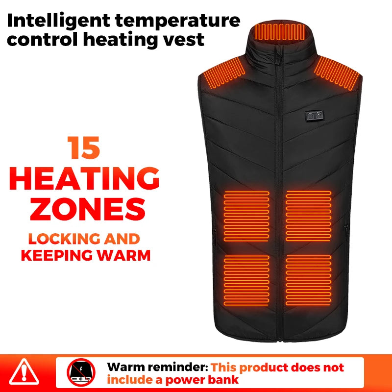 USB Heated Vest — 15 Areas