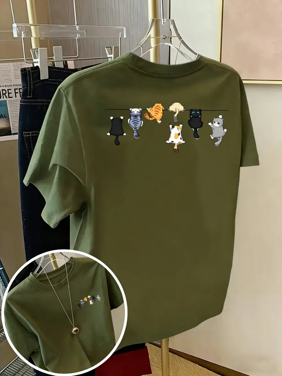 Women's Cat-Print T-Shirt