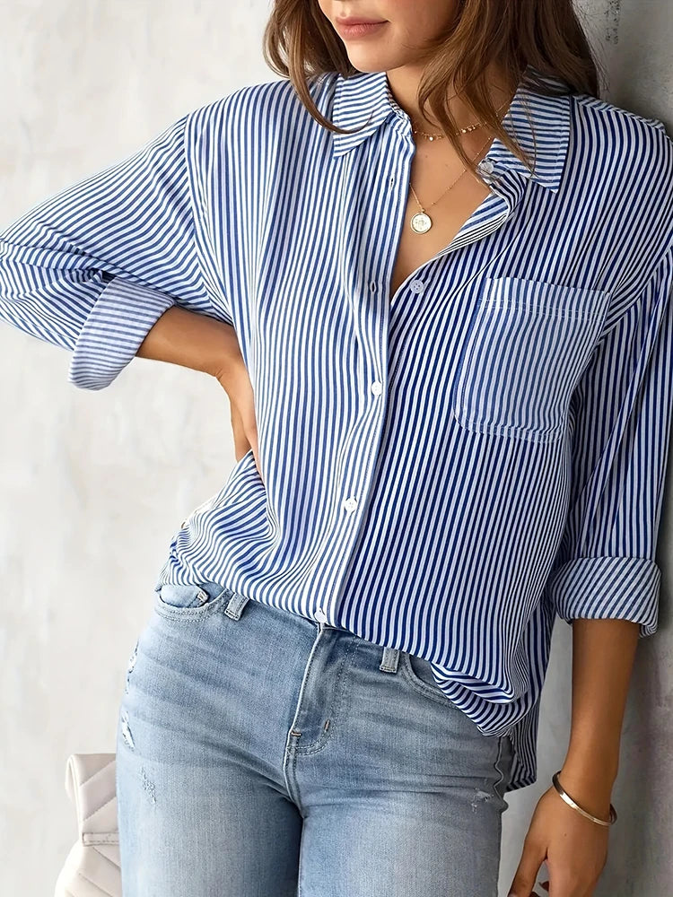 Women's Striped Long-Sleeve Shirt