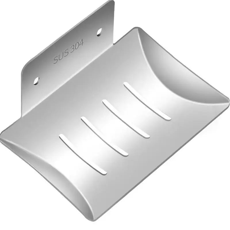 Stainless Steel Wall-Mounted Soap Dish with Drainage