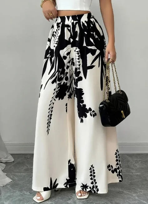 Women's Floral-Print Wide-Leg Pants