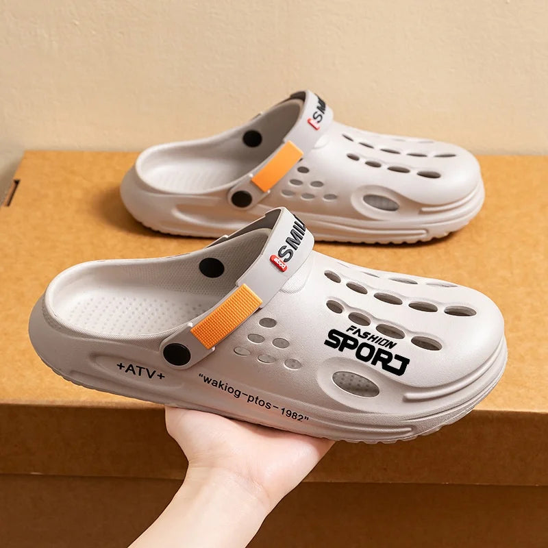 Unisex Retro Color-Block Clogs