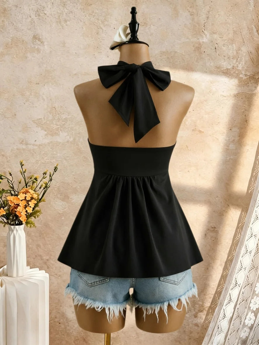 Women's Twist-Front Peplum Cami Top