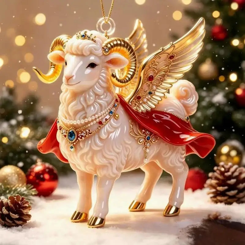 Acrylic Winged Goat Ornament
