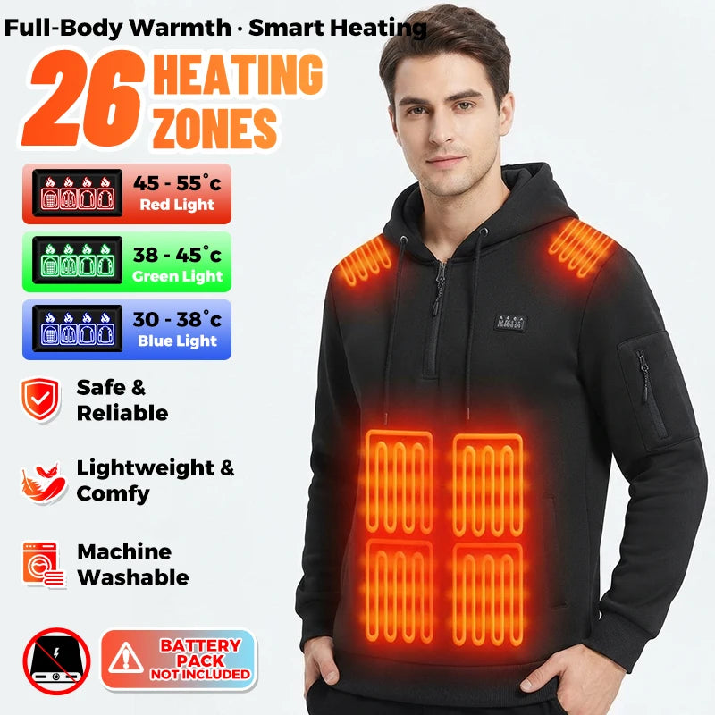 USB Heated Zip-Up Hoodie — 26 Areas