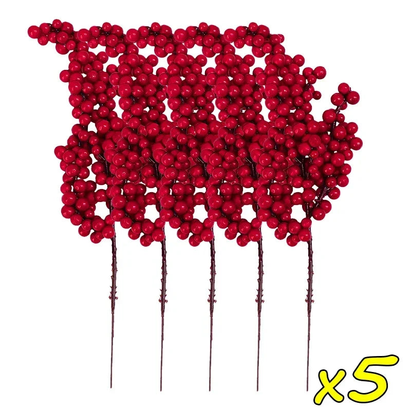Artificial Holly Berry Stems