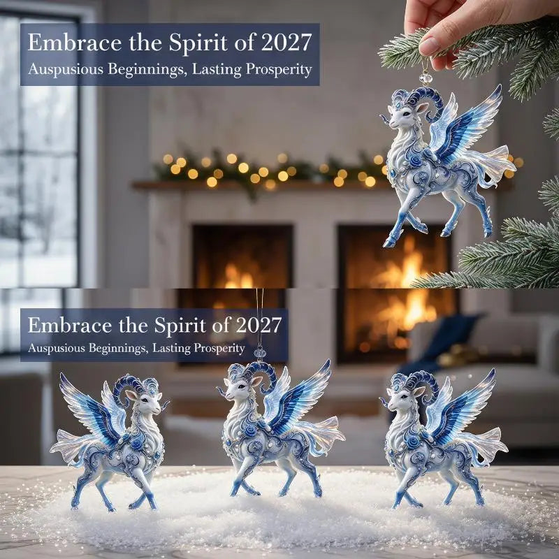 Acrylic Winged Goat Ornament