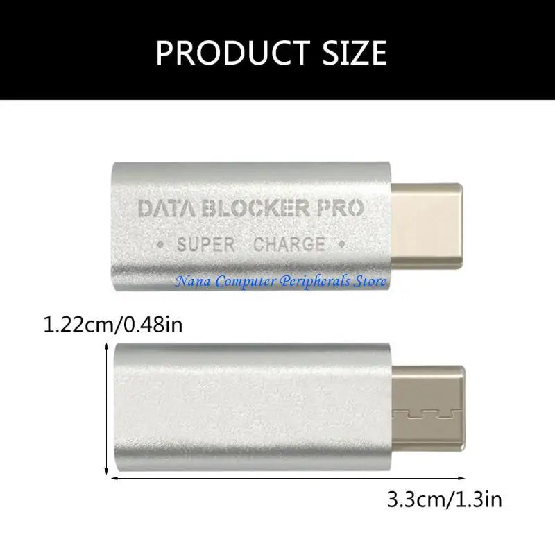 F68C USB C Data Blocker Prevents Unwanted Data Sync for Devices USB C Male to Female Charging Adapter Cybersecurity Gadget
