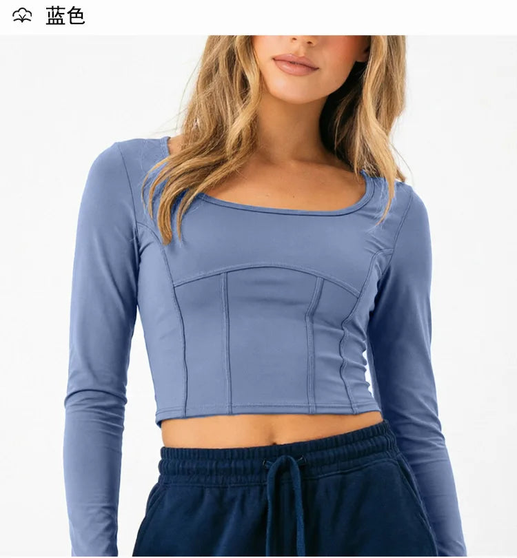 Women's Long-Sleeve Crop Workout Top