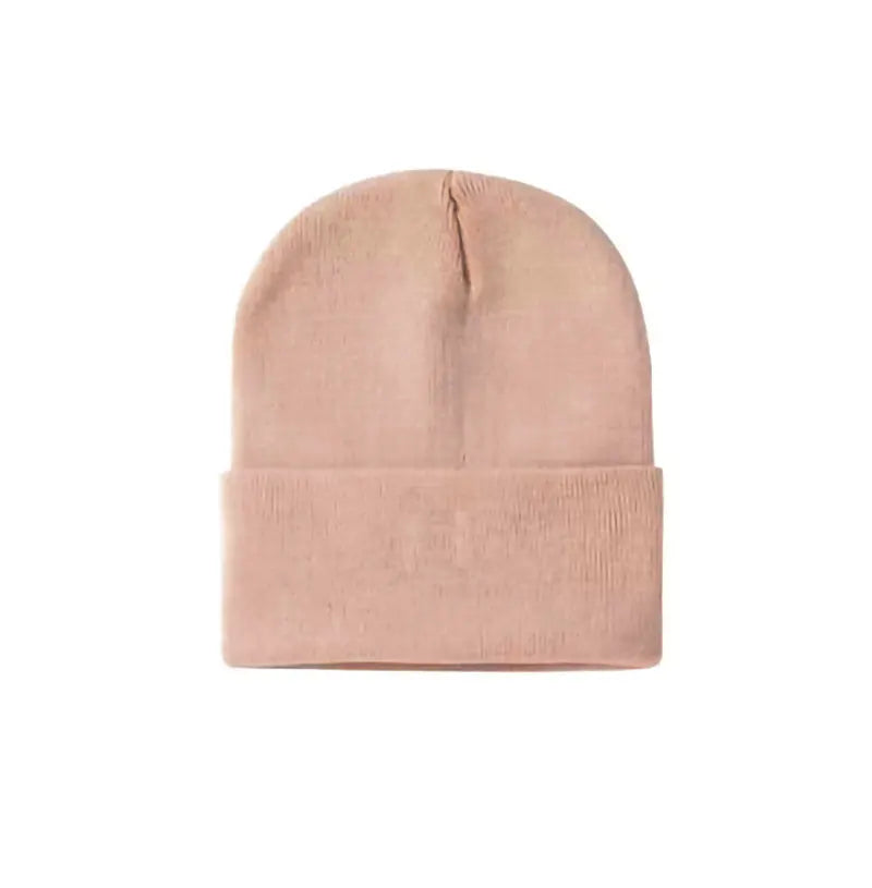 Custom Embroidery Logo Beanies Winter Warm Knitted Hat Universal Black Beanie Hat For Men Adult Casual Brimless Cap Women's Hats
