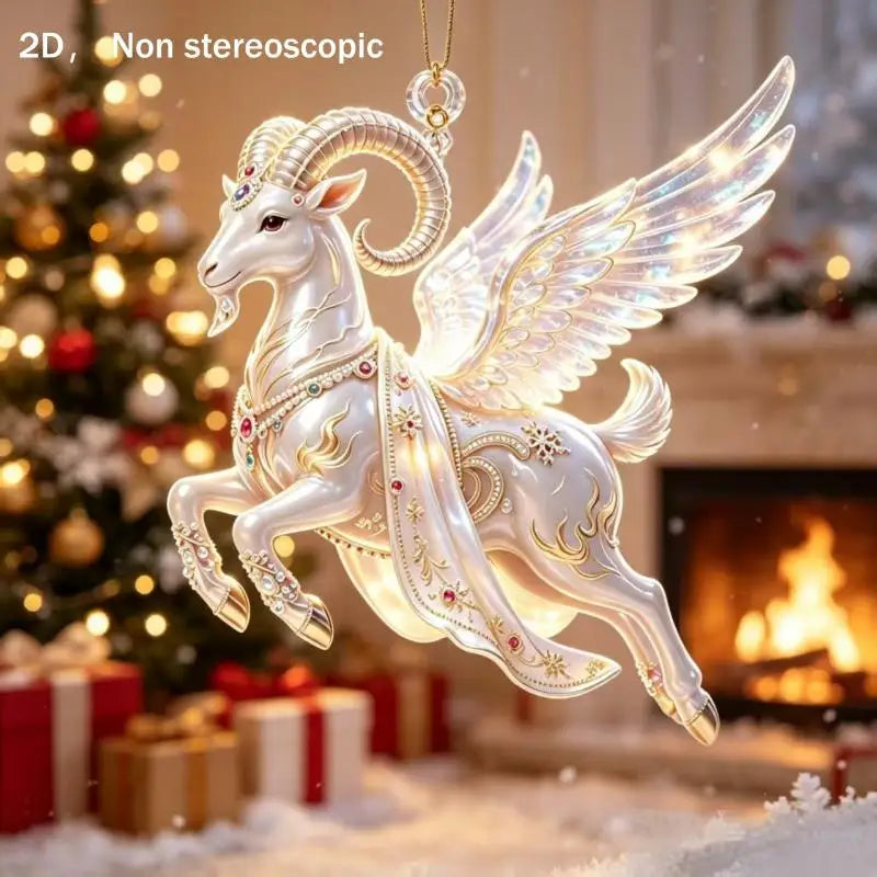 Acrylic Winged Goat Ornament