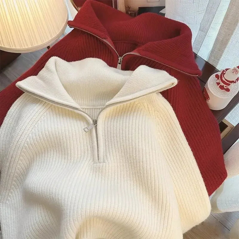 Women's Half-Zip Knit Sweater
