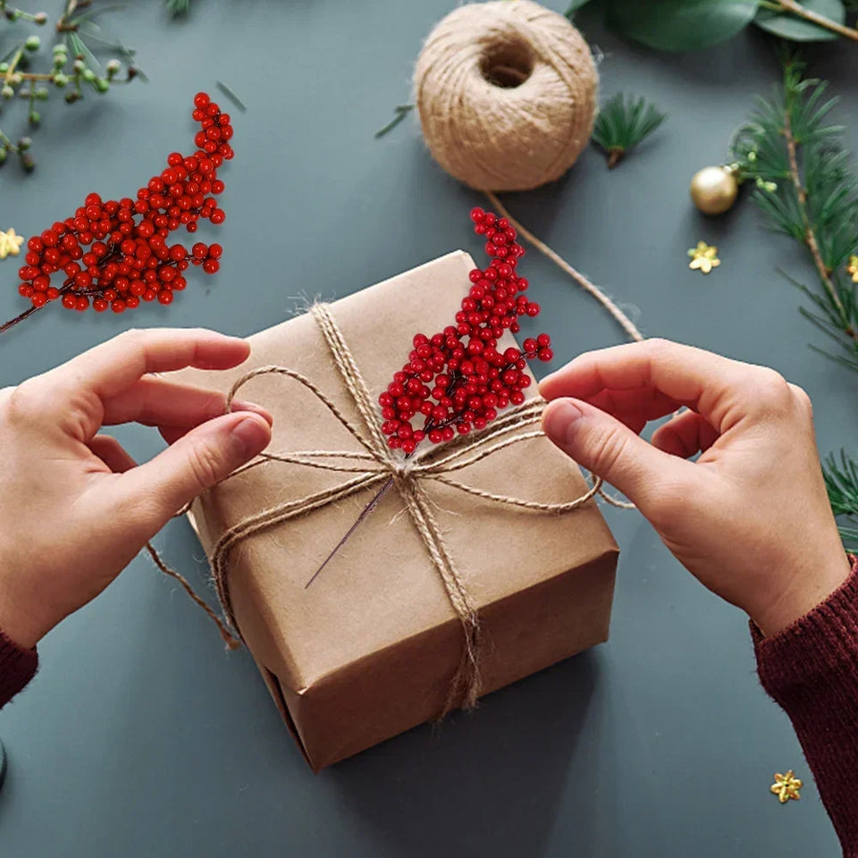 Artificial Holly Berry Stems