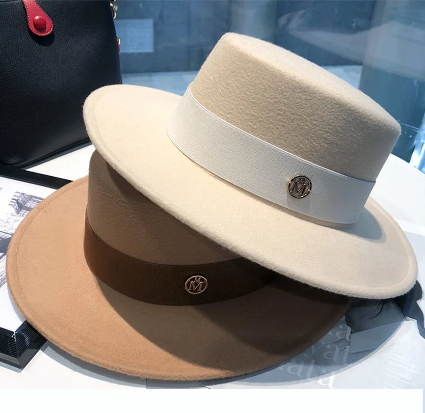 Fedora Hats for Women Fashion Elegant Bowler Dress Caps Panama Church Wedding Ribbon Band Hat Men Felt Jazz Hat
