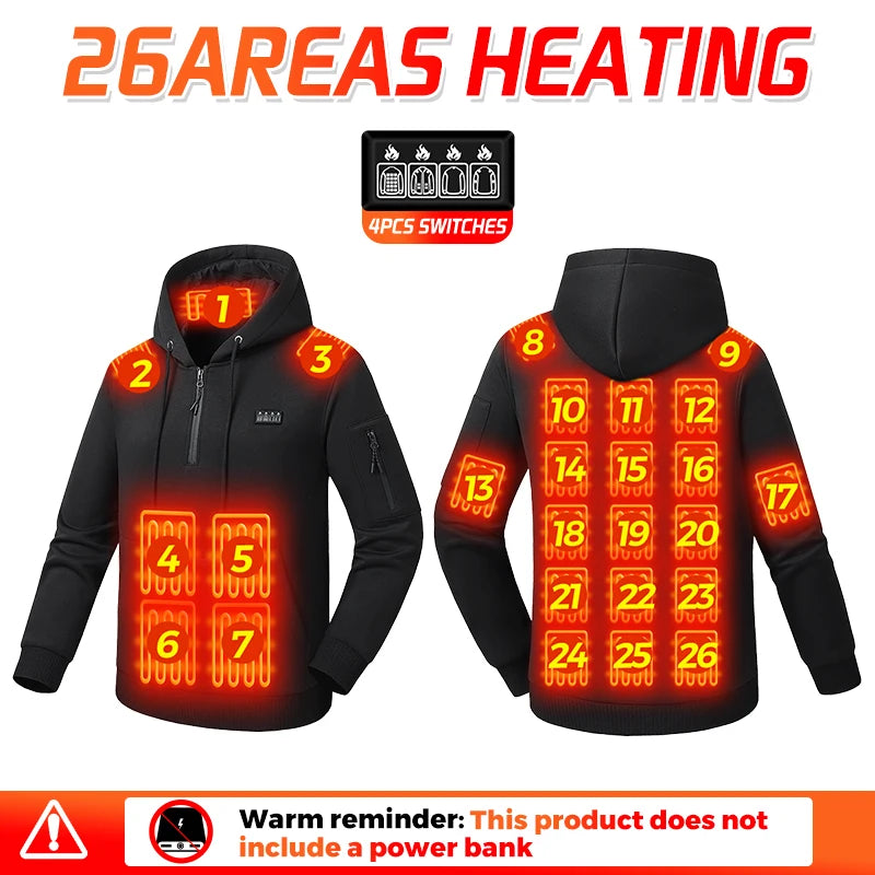 USB Heated Zip-Up Hoodie — 26 Areas