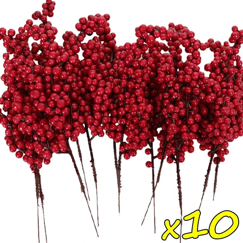 Artificial Holly Berry Stems