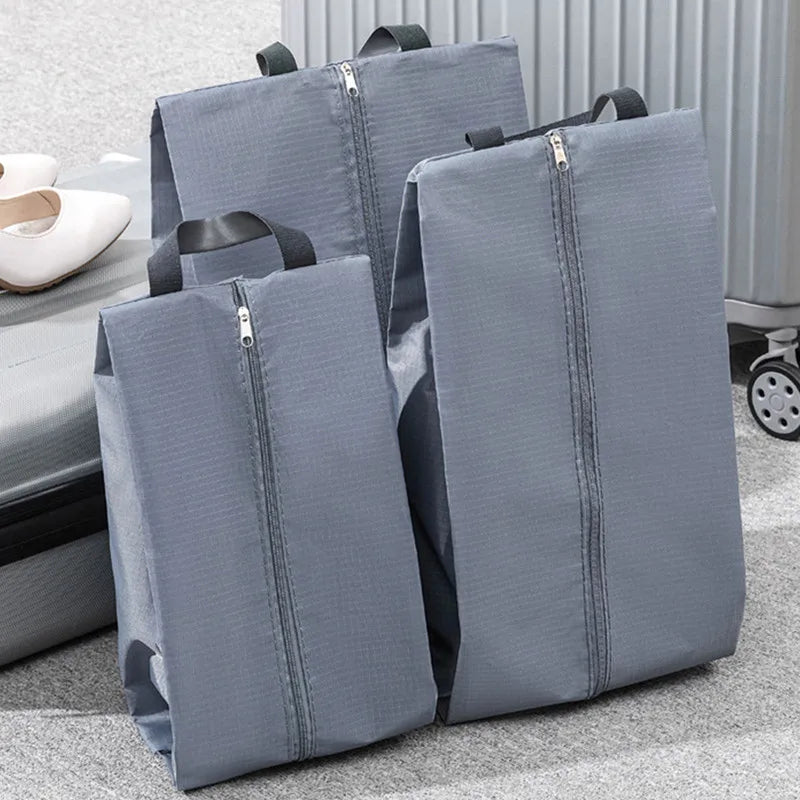 Black Polyester Shoe Storage Bag with Zipper
