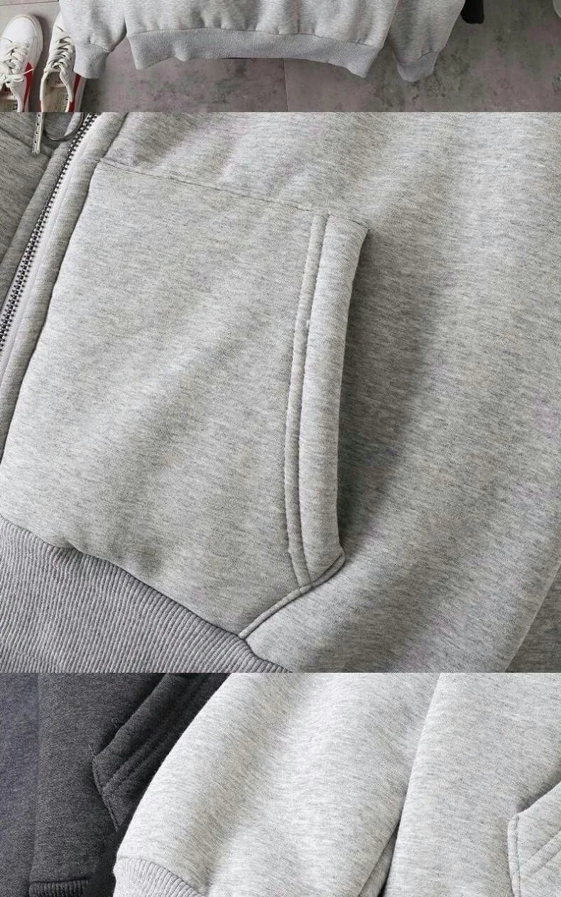 Fashionable Men's New Fleece Hooded Sweatshirt Men's Versatile Cold Resistant Casual Hoodie Men's Cardigan Jacket