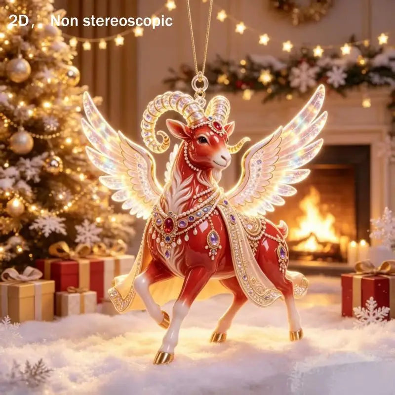 Acrylic Winged Goat Ornament