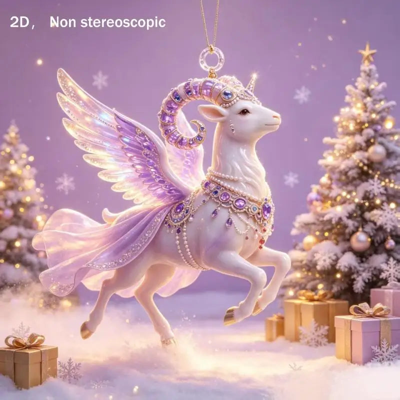 Acrylic Winged Goat Ornament