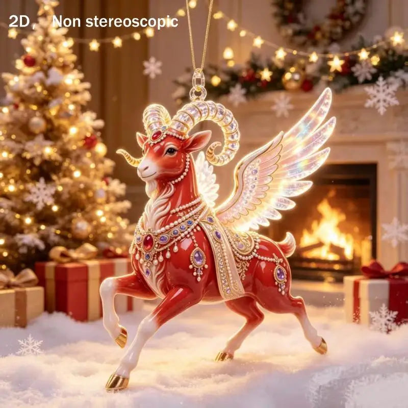 Acrylic Winged Goat Ornament
