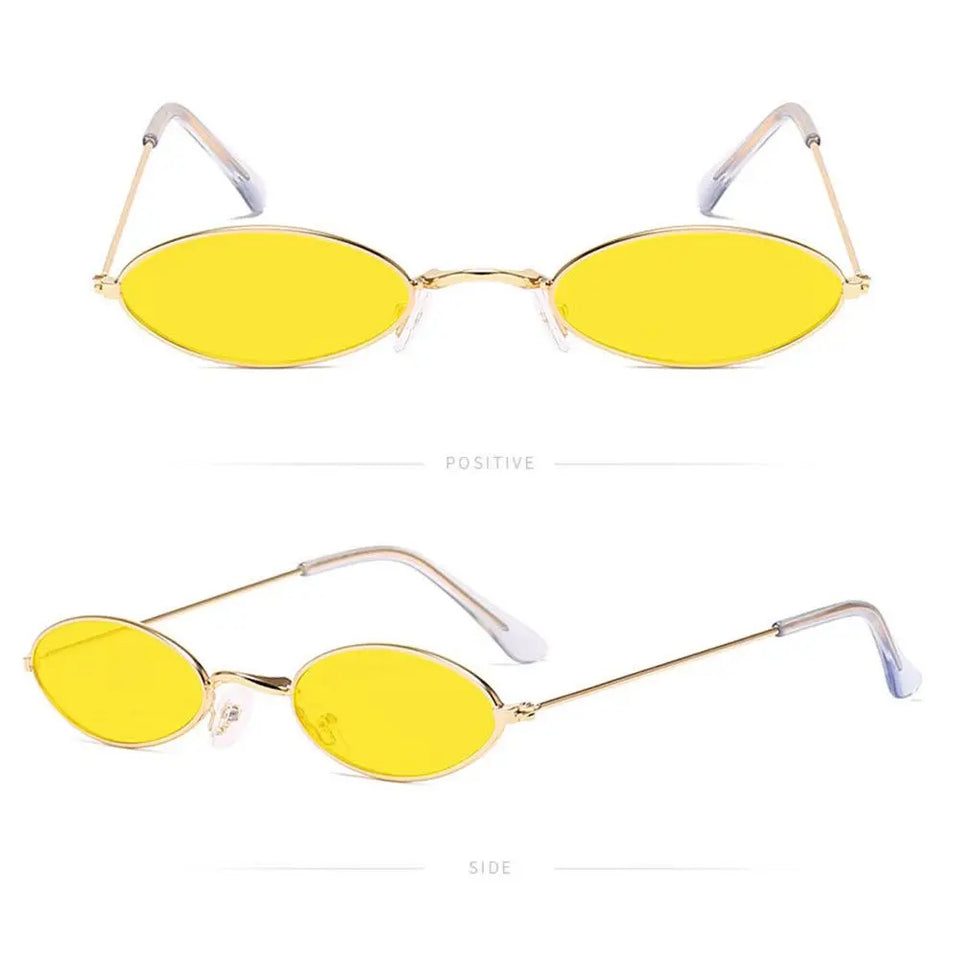 Retro Small Oval Sunglasses Vintage Shades Sunglasses Women 2023 for Men Women Eyeglasses 90s Street Style Sun Glasses