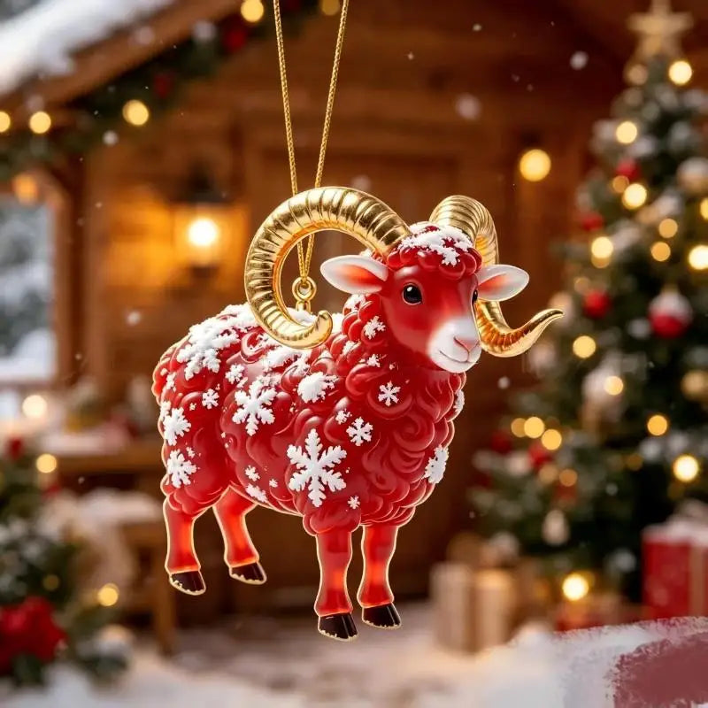 Acrylic Winged Goat Ornament