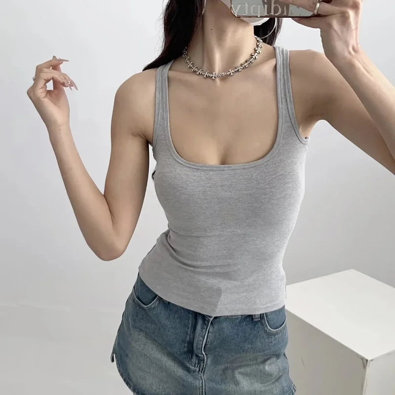 Women's Square-Neck Crop Tank Top