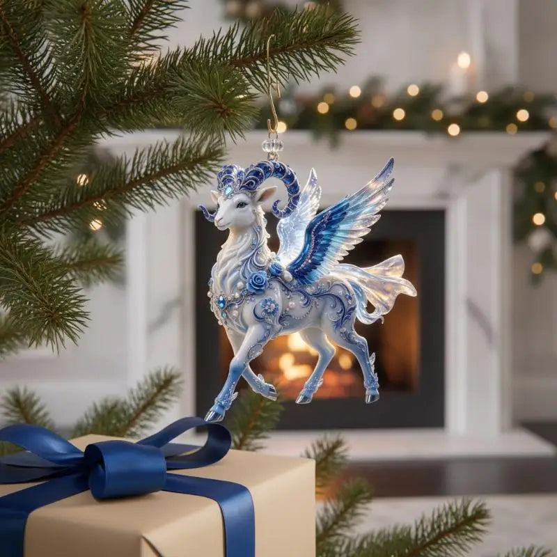 Acrylic Winged Goat Ornament