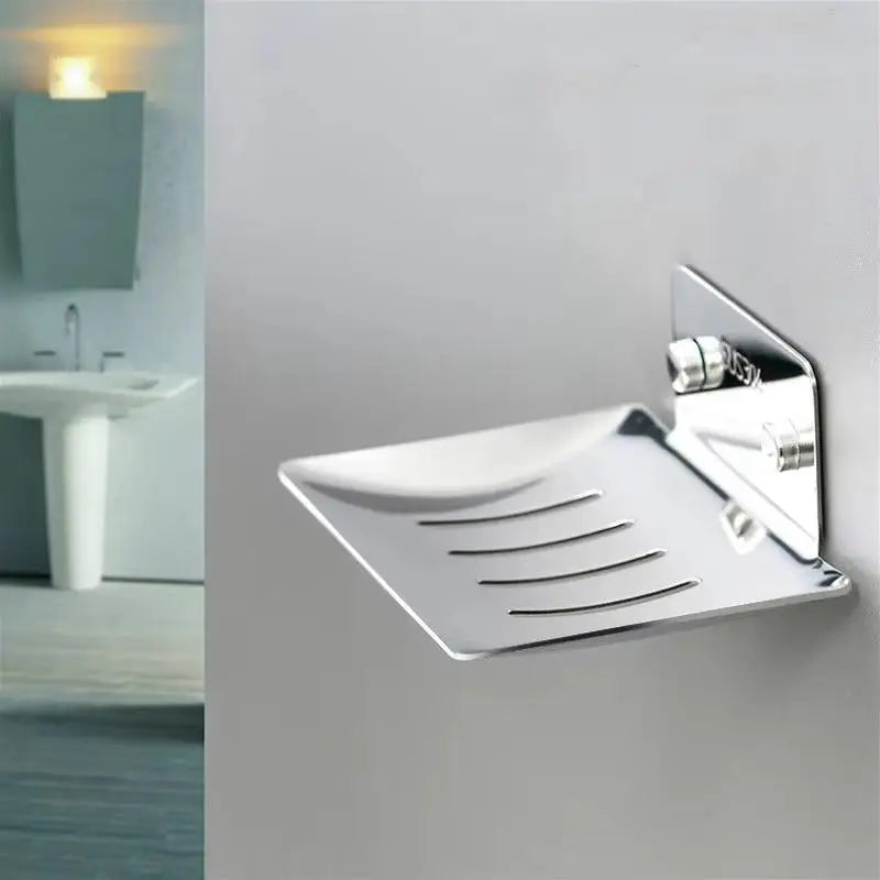 Stainless Steel Wall-Mounted Soap Dish with Drainage