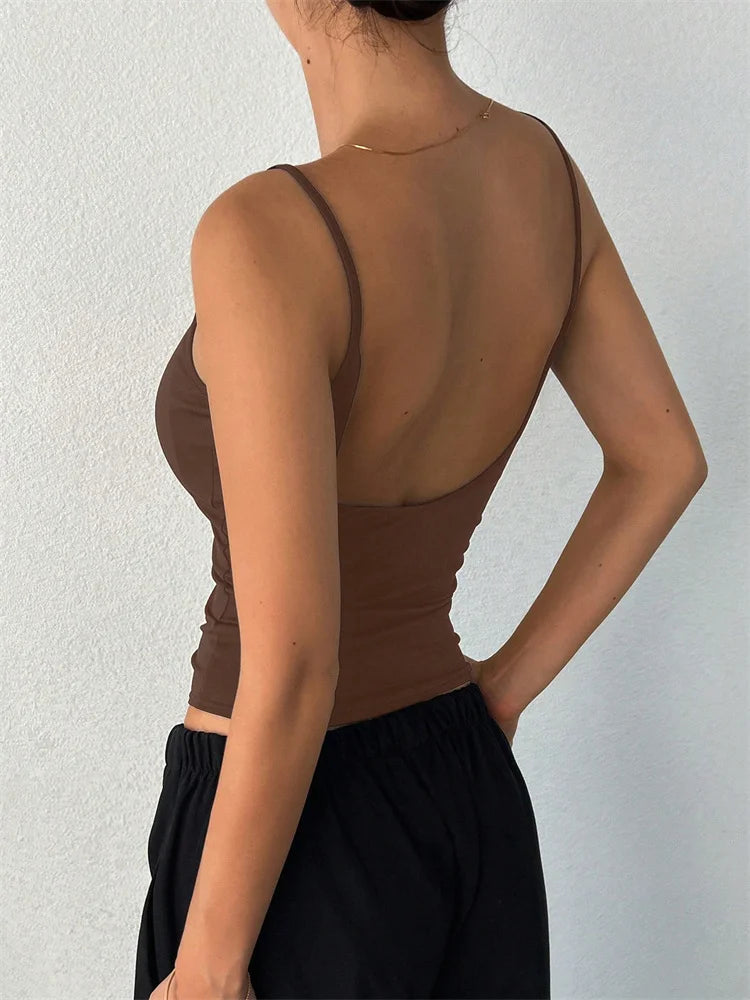 Women's Backless Cami Crop Top