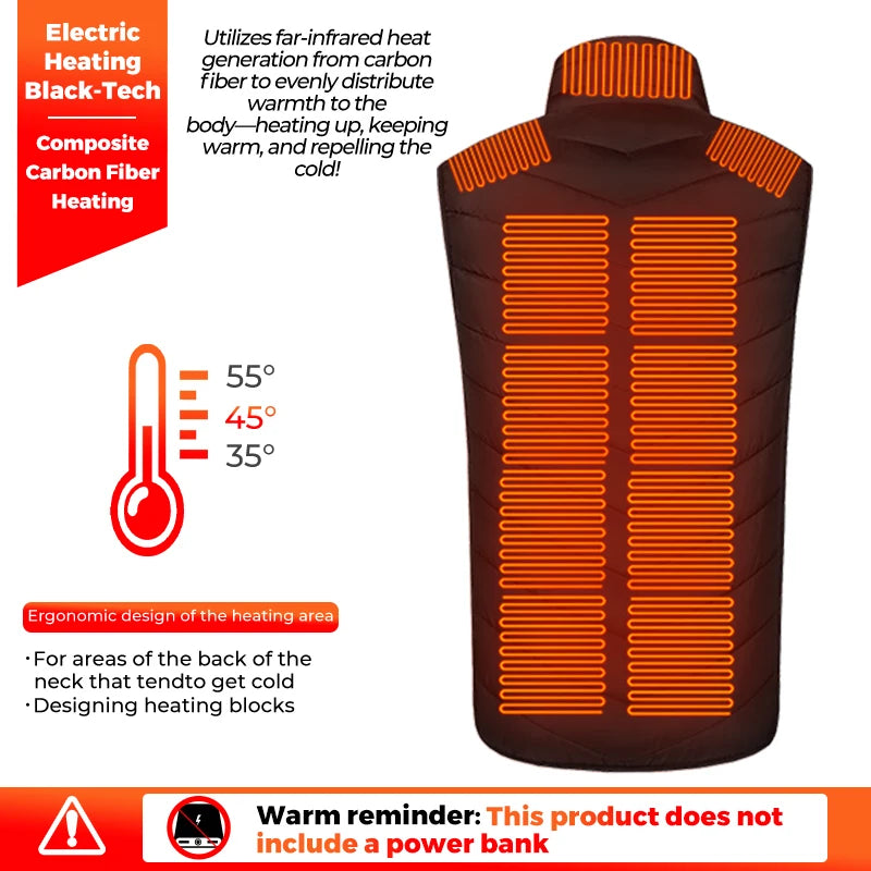 USB Heated Vest — 15 Areas